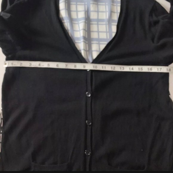 HARVÉ BERNARD Black & White Button Cardigan Sz L - Picture 11 of 12